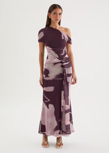 Load image into Gallery viewer, Mesh Drop Shoulder Maxi Dress - Abstract Print