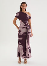 Load image into Gallery viewer, Mesh Drop Shoulder Maxi Dress - Abstract Print