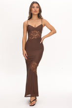 Load image into Gallery viewer, Chocolate Lace Contour Maxi Dress