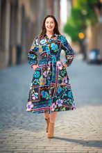 Load image into Gallery viewer, Multi Colour Dana Long Sleeve Midi Shirt Dress