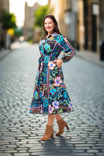 Load image into Gallery viewer, Multi Colour Dana Long Sleeve Midi Shirt Dress