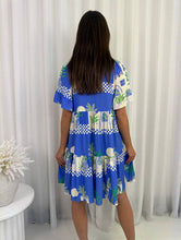 Load image into Gallery viewer, Blue Santorini Summer Dress with Pockets