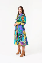 Load image into Gallery viewer, Multi Colour Shiara Long Sleeve Midi Shirt Dress with Pockets