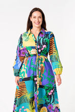 Load image into Gallery viewer, Multi Colour Shiara Long Sleeve Midi Shirt Dress with Pockets