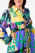 Load image into Gallery viewer, Multi Colour Shiara Long Sleeve Midi Shirt Dress with Pockets