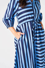 Load image into Gallery viewer, Stripe Moss Midi Shirt Dress