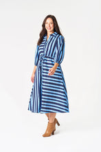 Load image into Gallery viewer, Stripe Moss Midi Shirt Dress