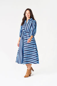 Stripe Moss Midi Shirt Dress