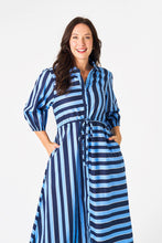 Load image into Gallery viewer, Stripe Moss Midi Shirt Dress