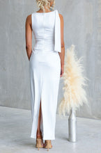 Load image into Gallery viewer, Cream Floral Pencil Dress with Back Split