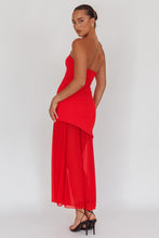Load image into Gallery viewer, Bright Red Bridgett Maxi Dress with Side Split