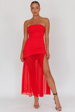 Load image into Gallery viewer, Bright Red Bridgett Maxi Dress with Side Split