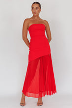 Load image into Gallery viewer, Bright Red Bridgett Maxi Dress with Side Split