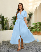 Load image into Gallery viewer, Sky Blue &#39;Mystic Moon&#39; Detailed Midi Dress