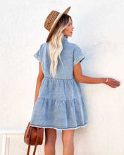 Load image into Gallery viewer, Denim Button Up Shirt Mini Dress