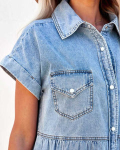 Denim Button Up Shirt Mini Dress