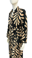Load image into Gallery viewer, Black &amp; Brown Long Sleeve Shirt Dress with Self Fabric Tie Waist &amp; Pockets