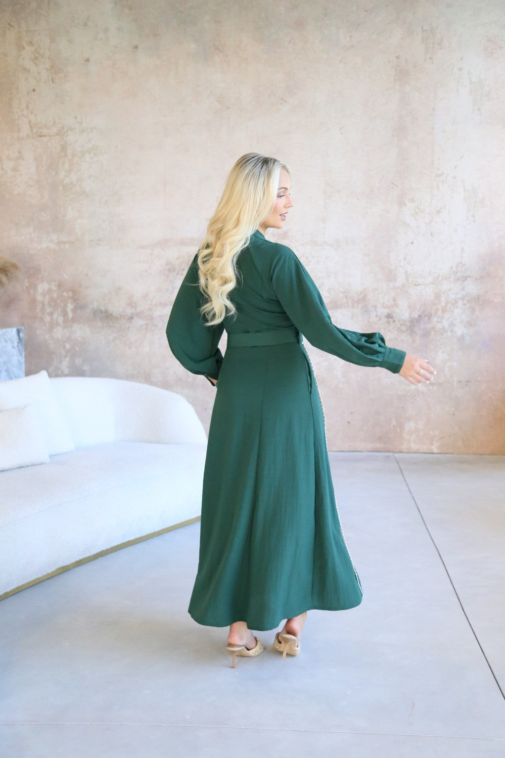 Emerald Green Long Sleeve 'Whimsical' Boho Maxi Dress with Pockets and Jealouzy Fashion Emerald Green Long Sleeve 'Whimsical' Boho Maxi Dress with Pockets and Jealouzy Fashion