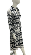 Load image into Gallery viewer, Black &amp; White Tyler Abstract Shirt Dress with Long Sleeve