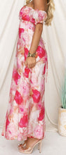 Load image into Gallery viewer, Pink Floral Off The Shoulder 'Sasha' Maxi Dress