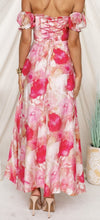 Load image into Gallery viewer, Pink Floral Off The Shoulder 'Sasha' Maxi Dress