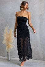 Load image into Gallery viewer, Black Strapless Arlie Lace Maxi Dress