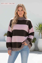 Load image into Gallery viewer, Pink &amp; Brown Stripe Wool Knit