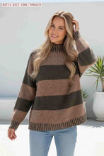 Load image into Gallery viewer, Brown &amp; Chocolate Stripe Wool Knit