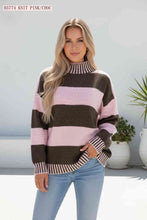 Load image into Gallery viewer, Pink &amp; Brown Stripe Wool Knit