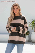 Load image into Gallery viewer, Choc Brown Latte Striped Knit