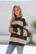 Load image into Gallery viewer, Choc Brown Latte Striped Knit