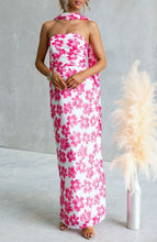Load image into Gallery viewer, Pink &amp; Red Strapless Maxi Dress with Scarf