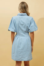 Load image into Gallery viewer, Aubrey Denim Mini Denim Shirt Dress