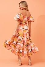 Load image into Gallery viewer, Alesandra Balloon Sleeve Multi Coloured Midi Dress