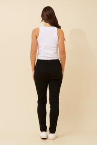 Black Silver Star Sequin Stretch Jogger