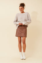 Load image into Gallery viewer, Beige Panino Knit Pullover with crochet stitch to collar