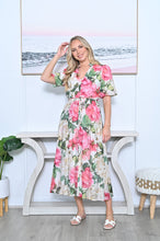 Load image into Gallery viewer, Botanical Cream Floral Midi Dress with Pockets