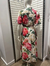 Load image into Gallery viewer, Botanical Cream Floral Midi Dress with Pockets