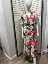 Load image into Gallery viewer, Botanical Cream Floral Midi Dress with Pockets