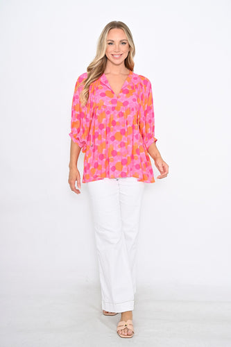 Hot Pink & Orange Spot Swing Top