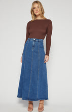 Load image into Gallery viewer, Maxi Denim Panel Skirt