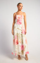 Load image into Gallery viewer, Pink "Azara" Floral Print Strapless Panel Maxi Dress with Pockets