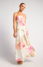 Load image into Gallery viewer, Pink "Azara" Floral Print Strapless Panel Maxi Dress with Pockets