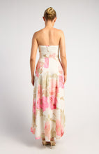 Load image into Gallery viewer, Pink "Azara" Floral Print Strapless Panel Maxi Dress with Pockets