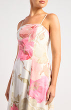Load image into Gallery viewer, Pink "Azara" Floral Print Strapless Panel Maxi Dress with Pockets