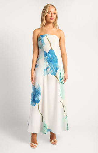 Wildflower Strapless Floral Print Maxi Panel Dress
