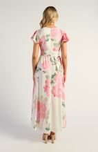 Load image into Gallery viewer, Pink Floral Maxi Dress with Butterfly Sleeve