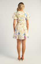 Load image into Gallery viewer, Floral Faux Linen Knot Front Mini Dress