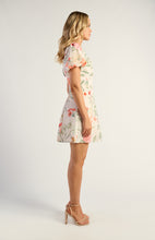 Load image into Gallery viewer, Floral Faux Linen Knot Front Mini Dress Apricot
