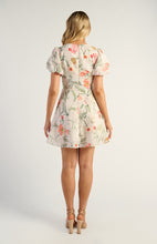 Load image into Gallery viewer, Floral Faux Linen Knot Front Mini Dress Apricot